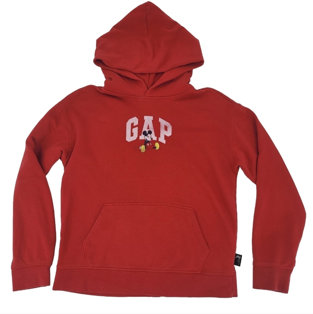 Gap x Disney Hoodie Youth Size XXL Mickey Mouse Red Sweatshirt Kids 14-16